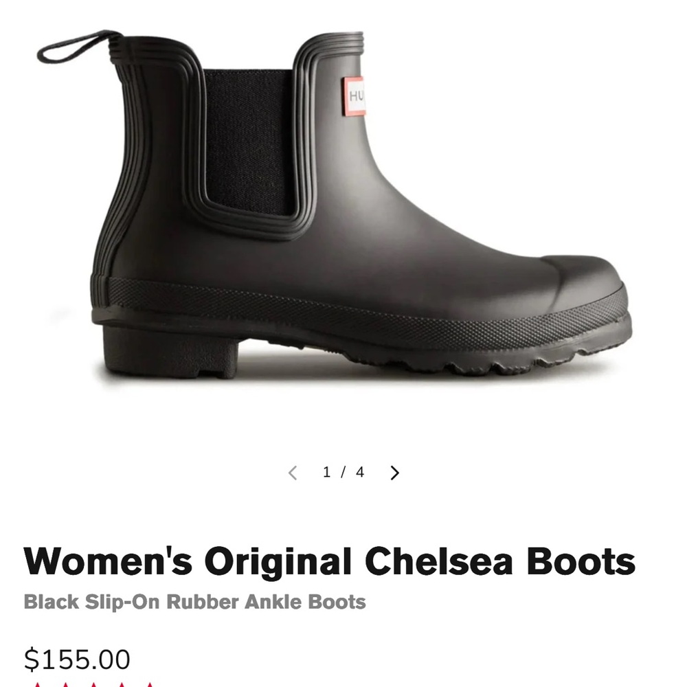 Hunter Women's Black Slip-On Ankle Boots